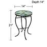 Dragonfly Mosaic Black Iron Outdoor Accent Tables Set of 2