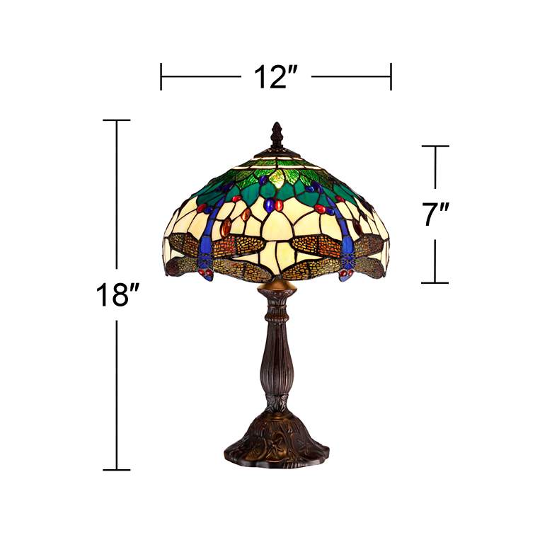 Dragonfly Tiffany-Style 18 inch High Accent Table Lamp more views