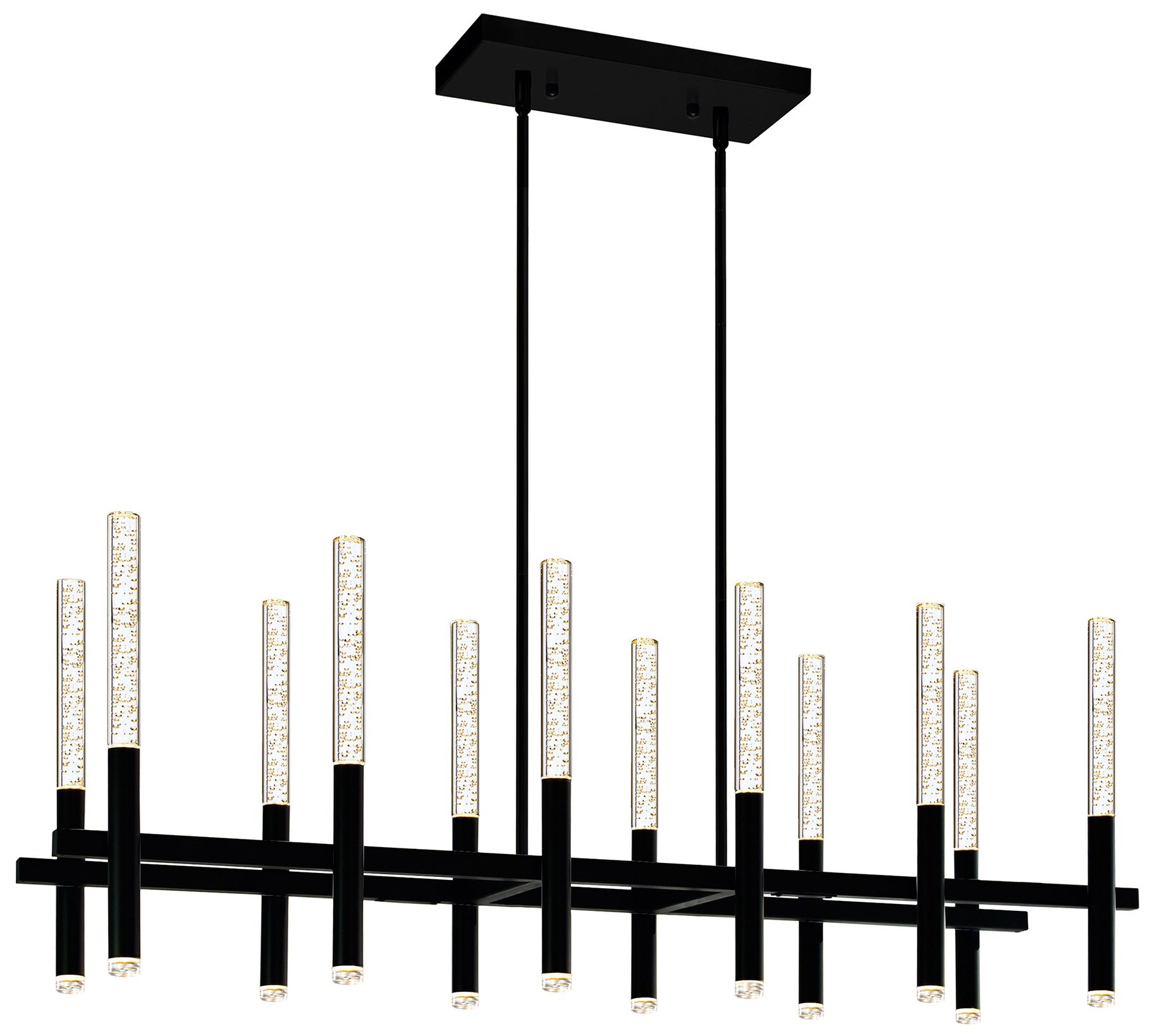 Dragonswatch Integrated LED 48in 12 Pendant Black Chandelier