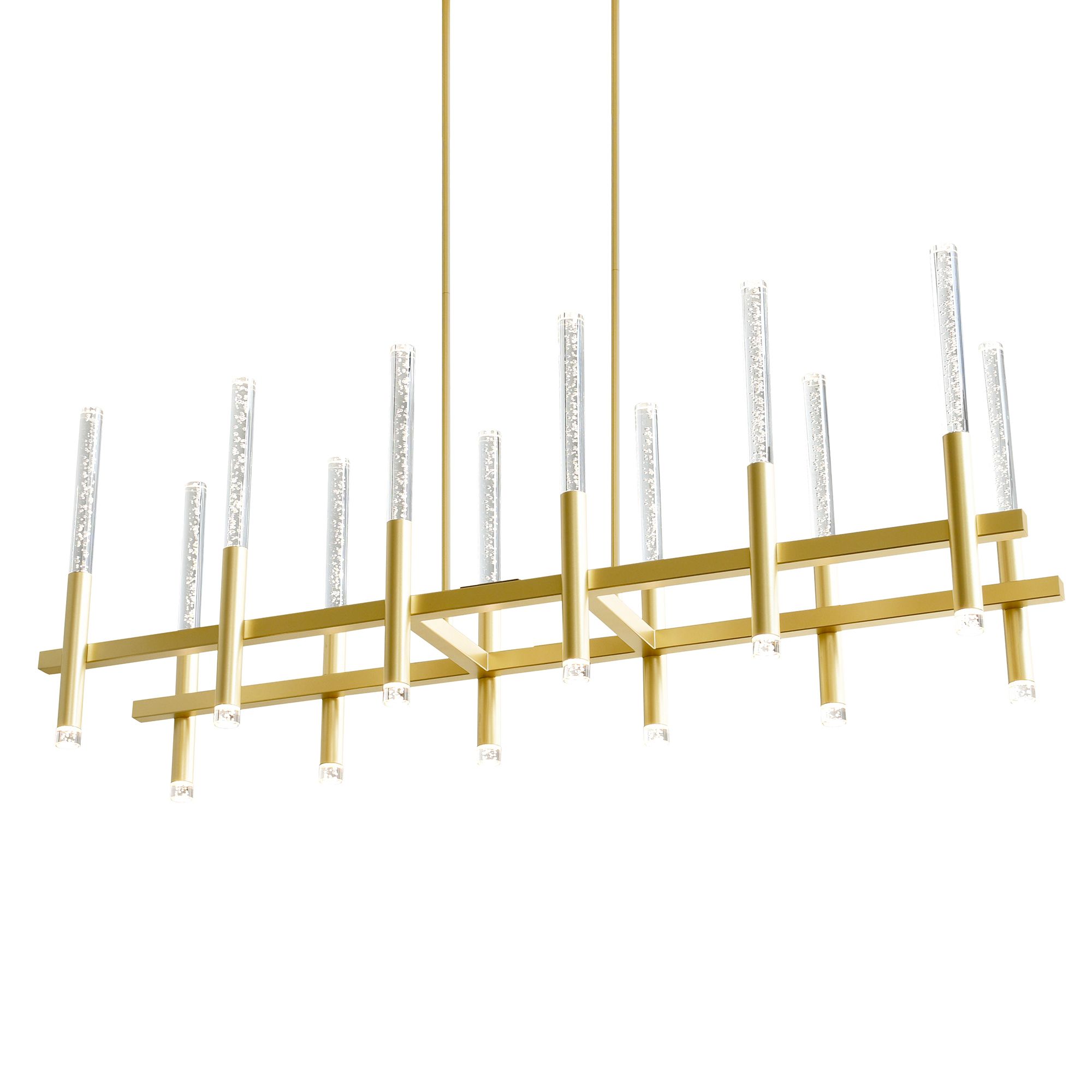 Image 3 Dragonswatch Integrated LED 48in 12 Pendant Satin Gold Chandelier more views