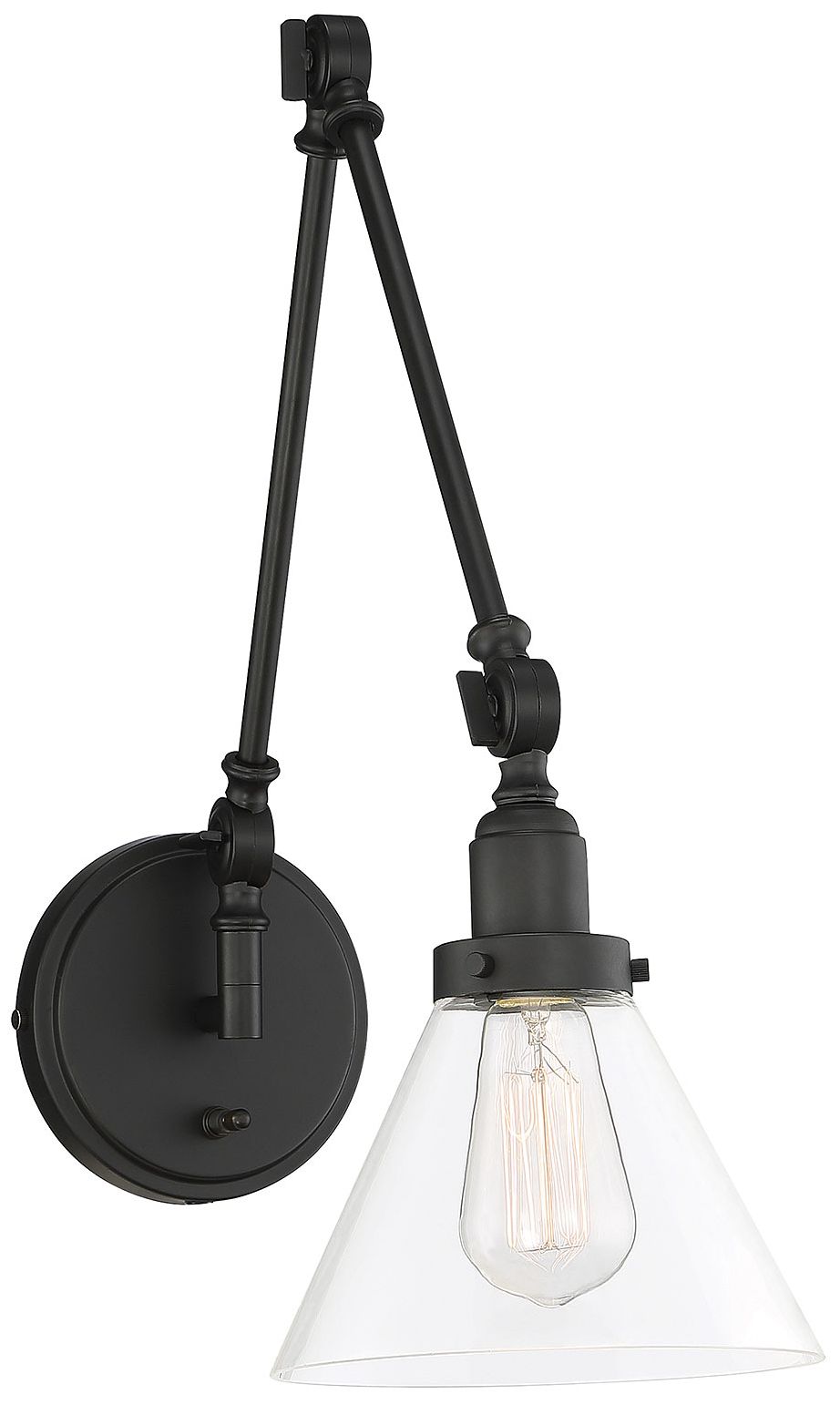 Drake 1-Light Adjustable Wall Sconce in Matte Black