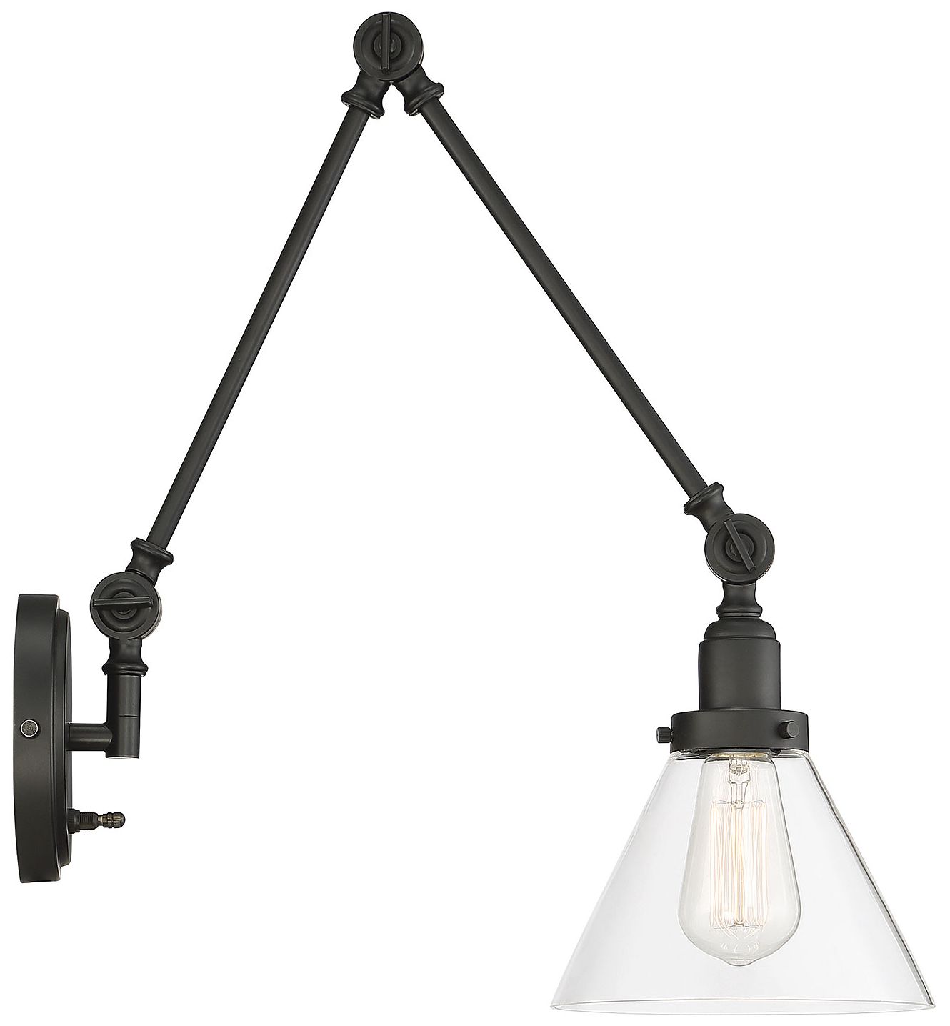 Image 3 Drake 1-Light Adjustable Wall Sconce in Matte Black more views