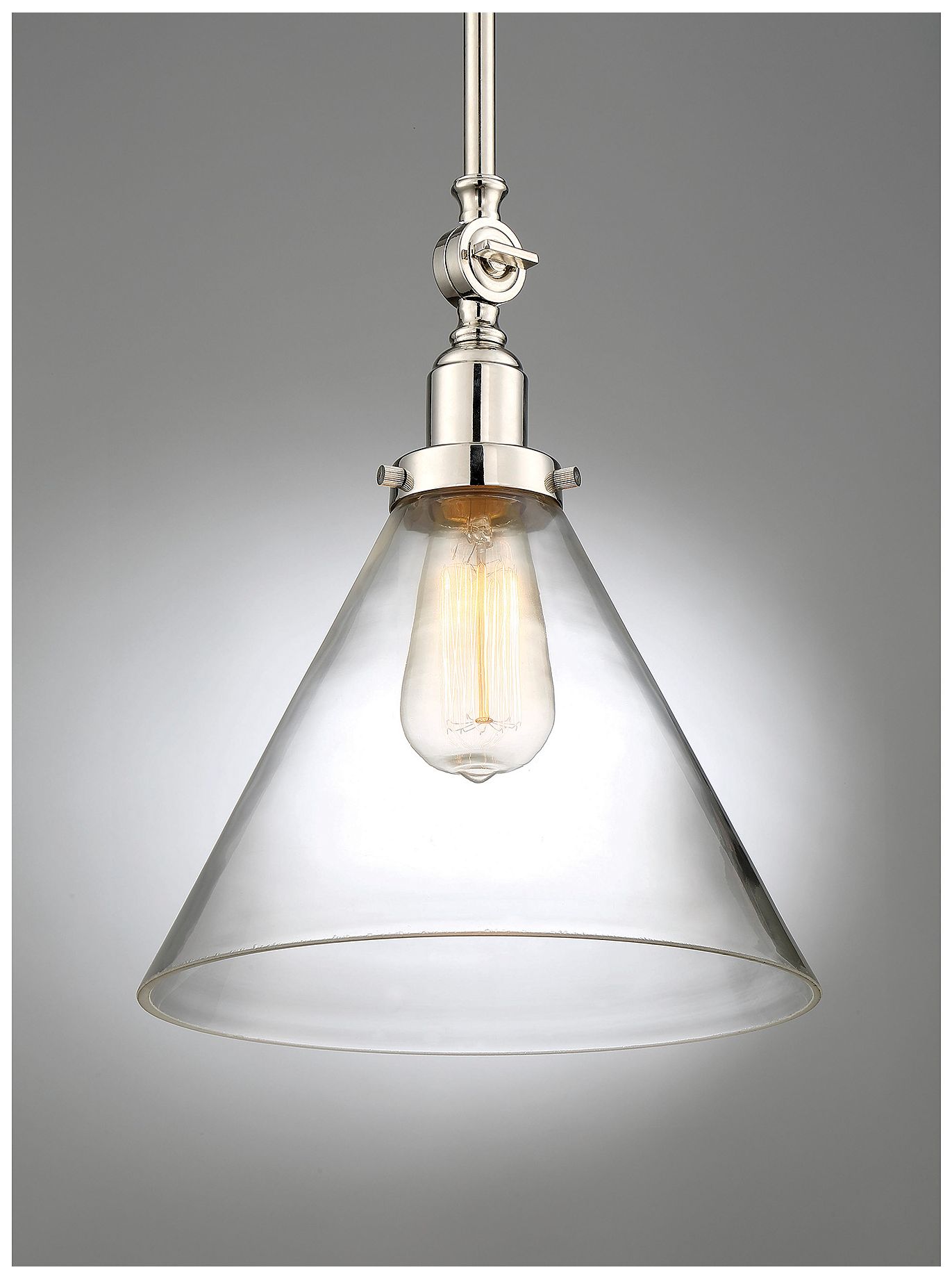 Image 3 Drake 1-Light Pendant in Polished Nickel more views