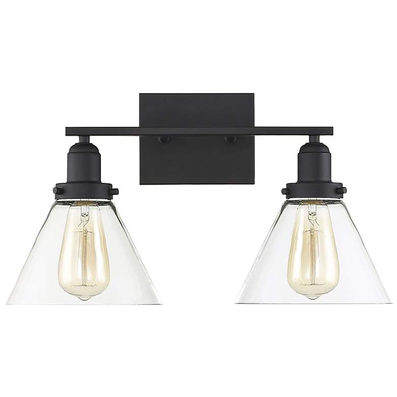 Image 2 Drake 2-Light Bathroom Vanity Light in Black more views