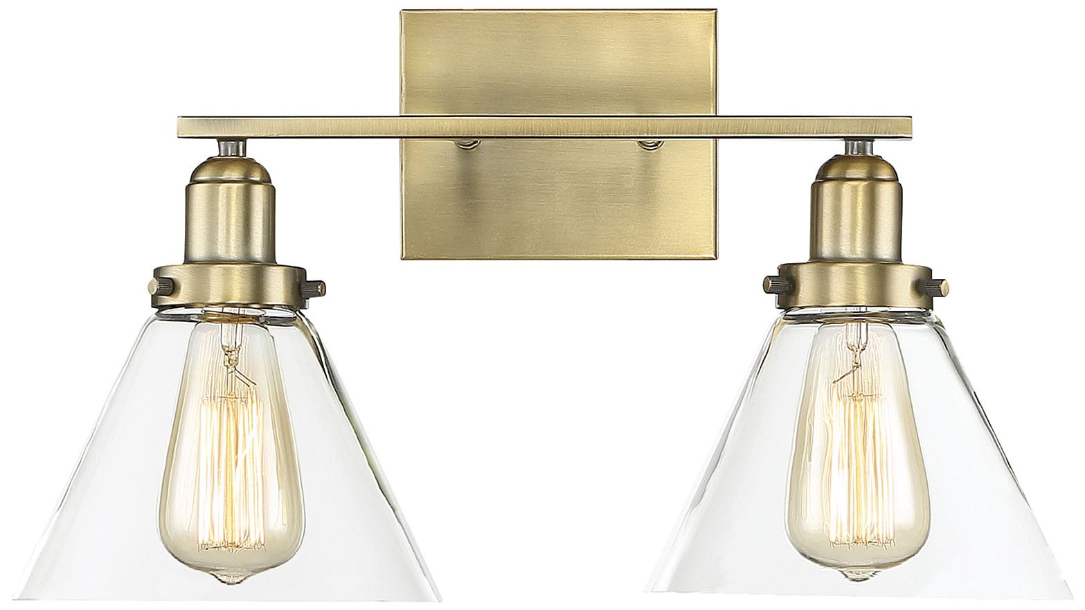 Drake 2-Light Bathroom Vanity Light in Warm Brass