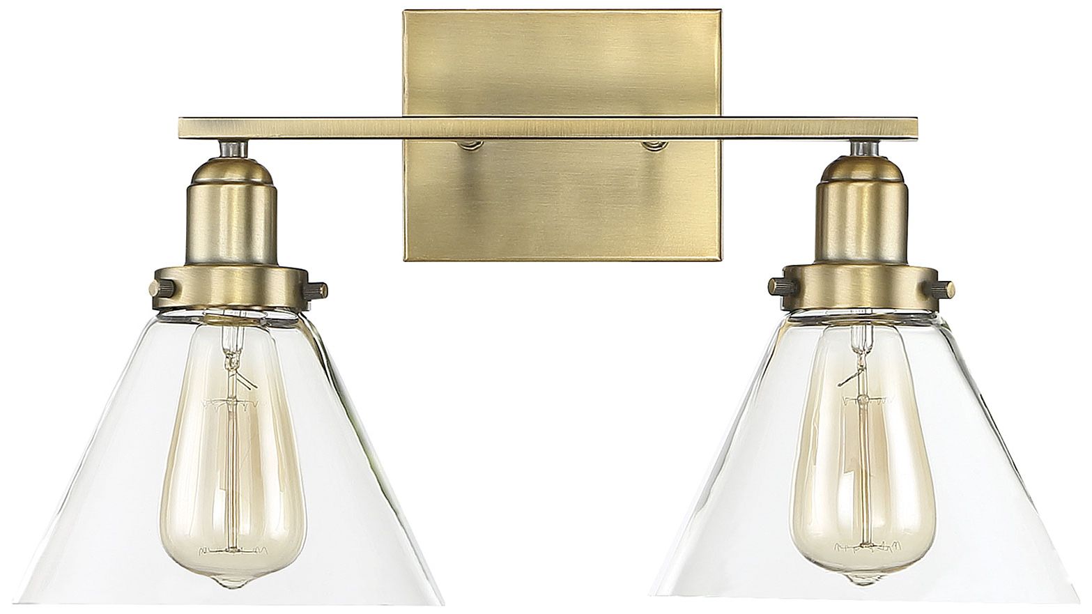 Image 2 Drake 2-Light Bathroom Vanity Light in Warm Brass more views