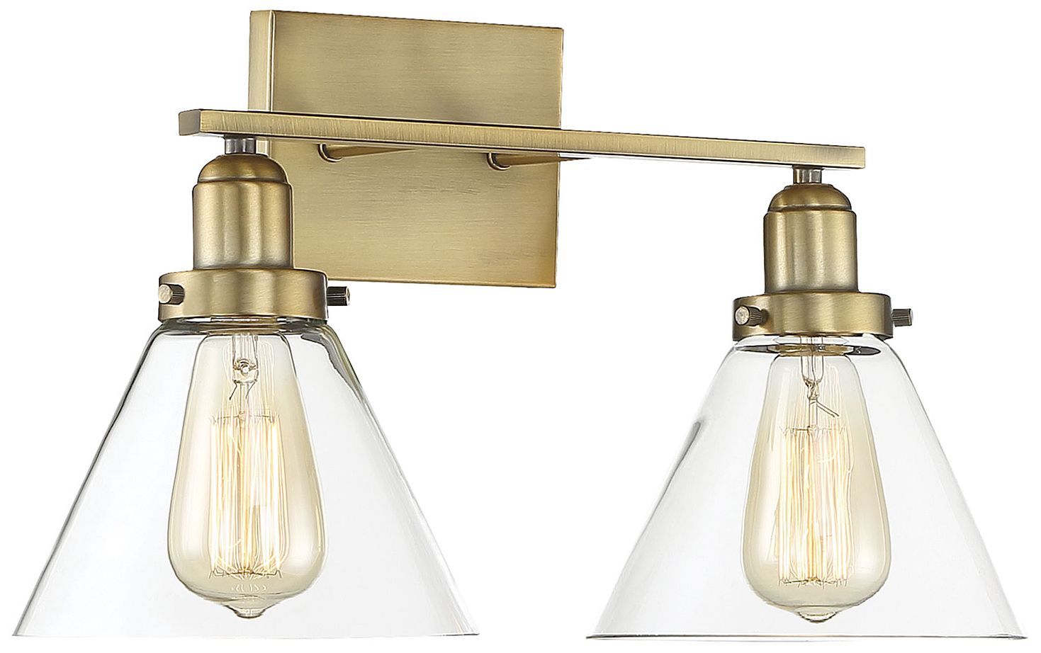 Image 3 Drake 2-Light Bathroom Vanity Light in Warm Brass more views