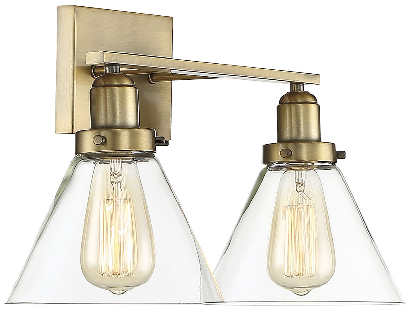 Image 4 Drake 2-Light Bathroom Vanity Light in Warm Brass more views