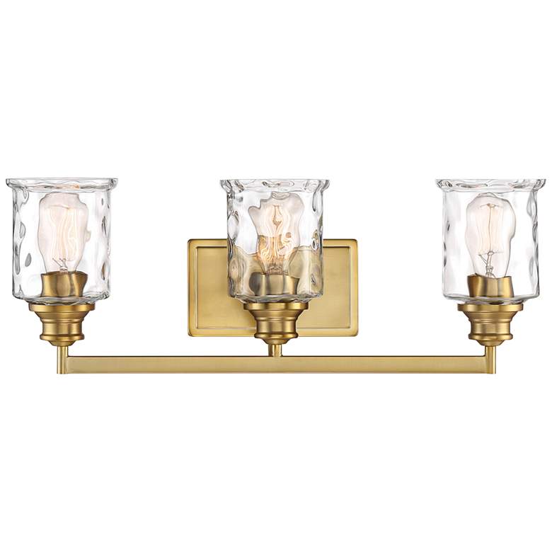 Image 2 Drake 24" Wide Brushed Gold Metal 3-Light Bath Light