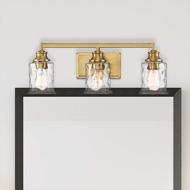 Image 1 Drake 24" Wide Brushed Gold Metal 3-Light Bath Light