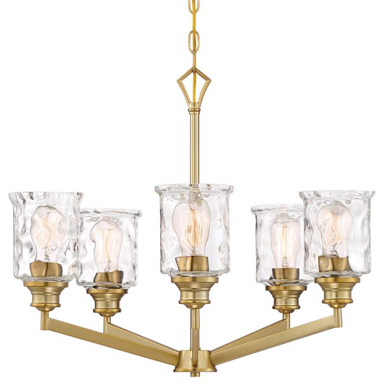 Image 1 Drake 25" Wide Brushed Gold 5-Light Chandelier