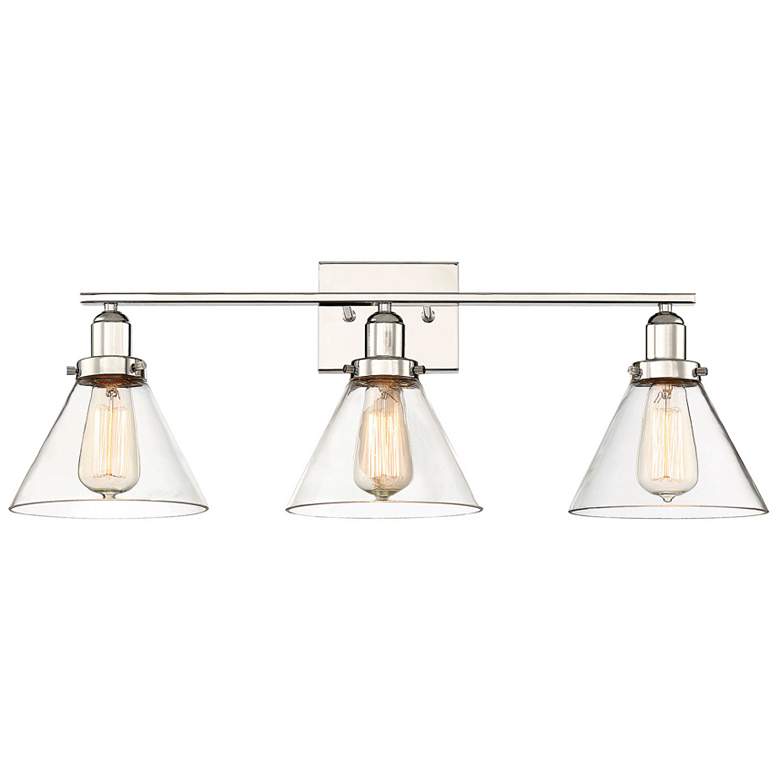 Image 1 Drake 28 1/2" Wide Polished Nickel 3-Light Vanity Bath Light