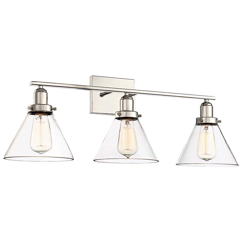 Image 2 Drake 28 1/2" Wide Polished Nickel 3-Light Vanity Bath Light more views