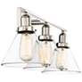 3_Drake 28 1/2" Wide Polished Nickel 3-Light Vanity Bath Light more views