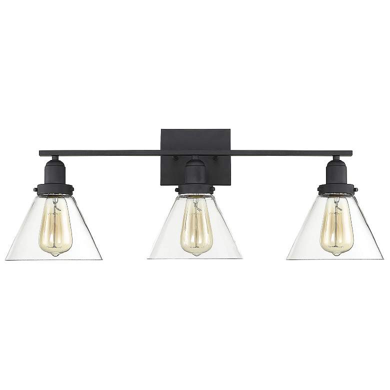 Image 2 Drake 3-Light Bathroom Vanity Light in Black more views