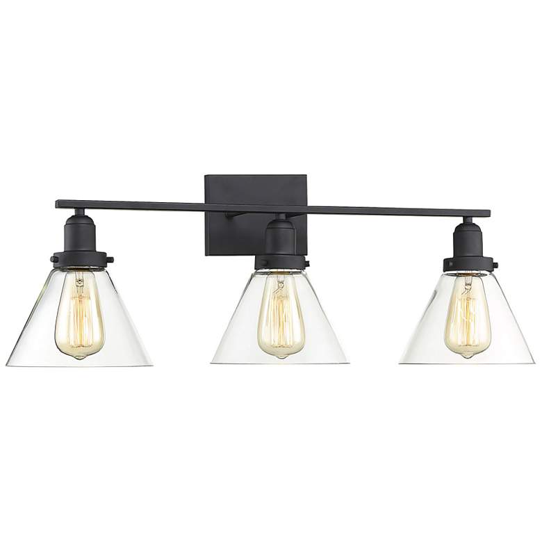 Image 3 Drake 3-Light Bathroom Vanity Light in Black more views