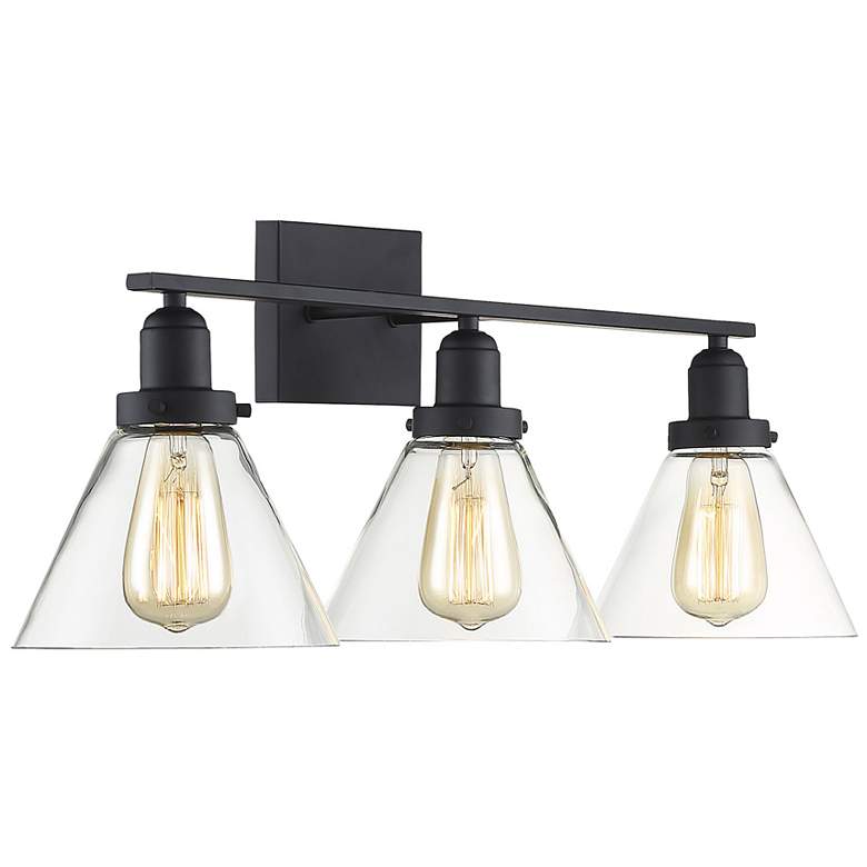 Image 4 Drake 3-Light Bathroom Vanity Light in Black more views