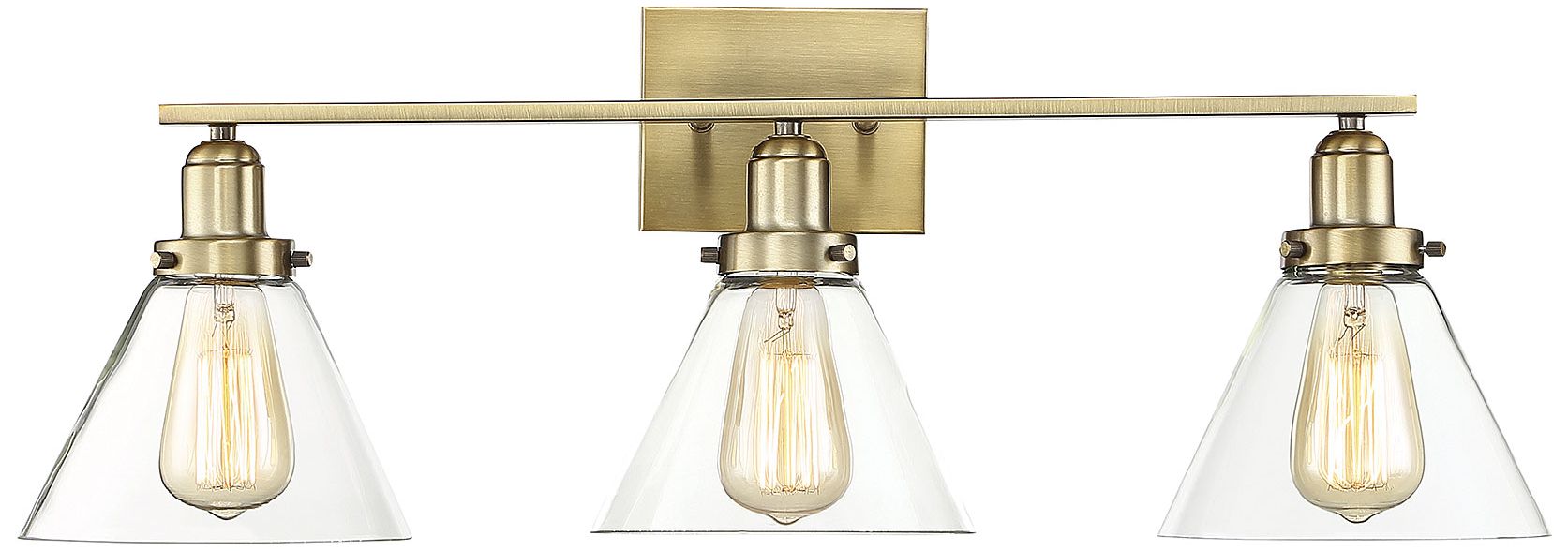 Drake 3-Light Bathroom Vanity Light in Warm Brass