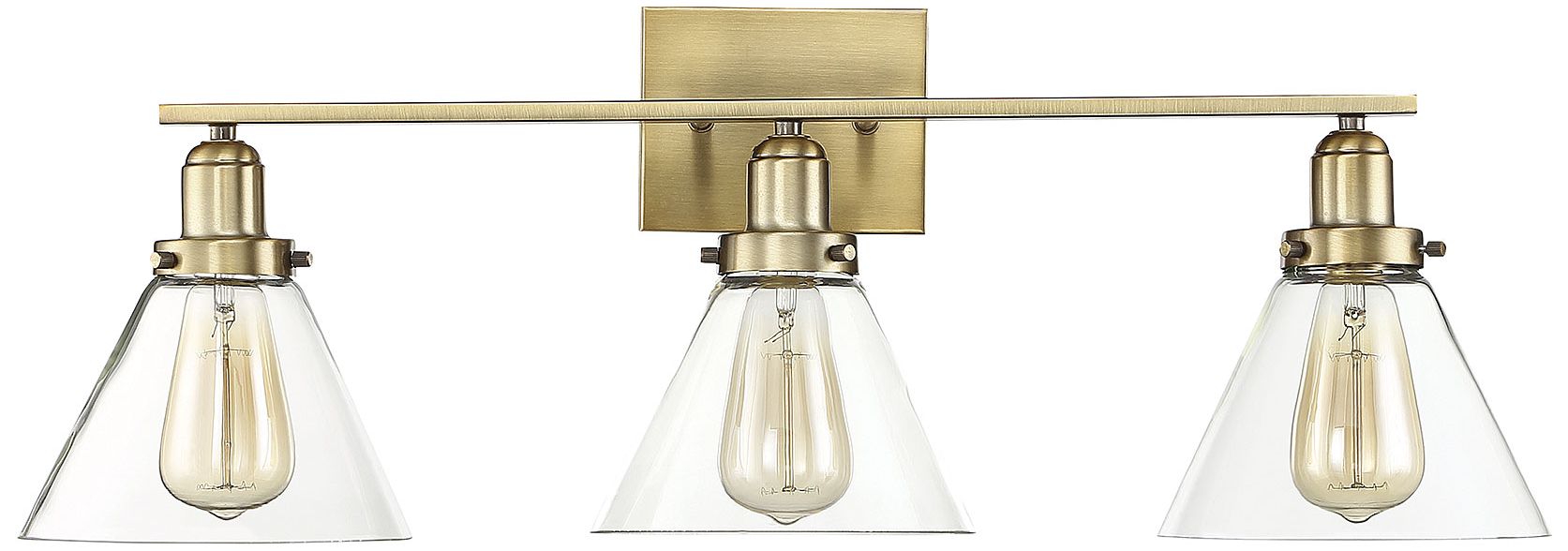 Image 2 Drake 3-Light Bathroom Vanity Light in Warm Brass more views