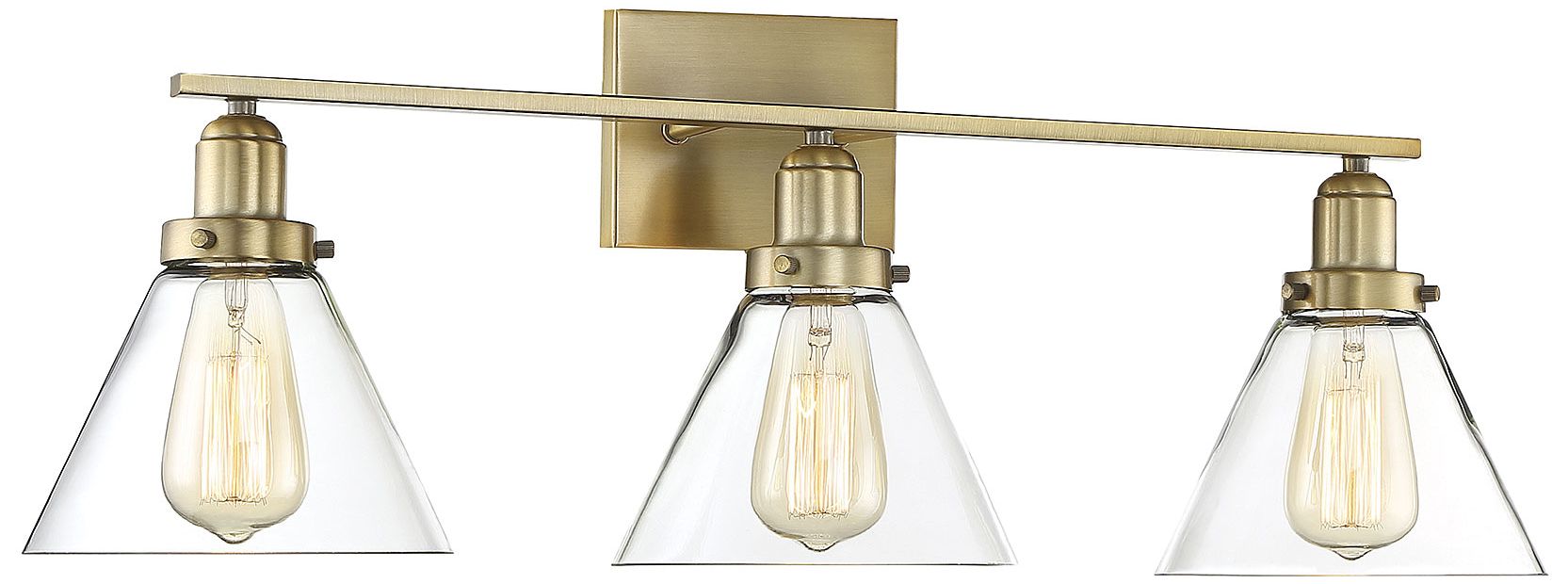 Image 3 Drake 3-Light Bathroom Vanity Light in Warm Brass more views