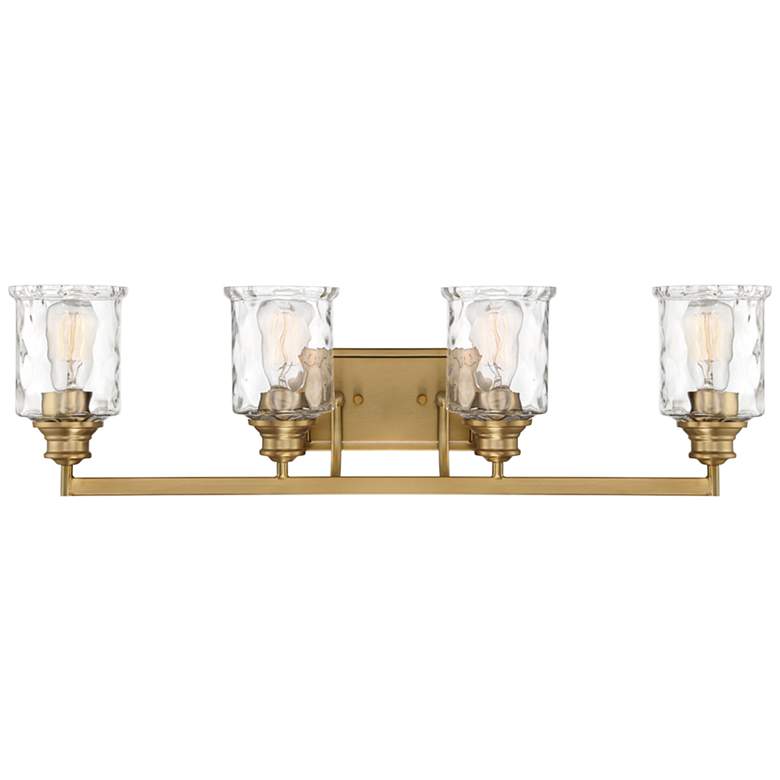 Image 1 Drake 32" Wide Brushed Gold Metal 4-Light Bath Light