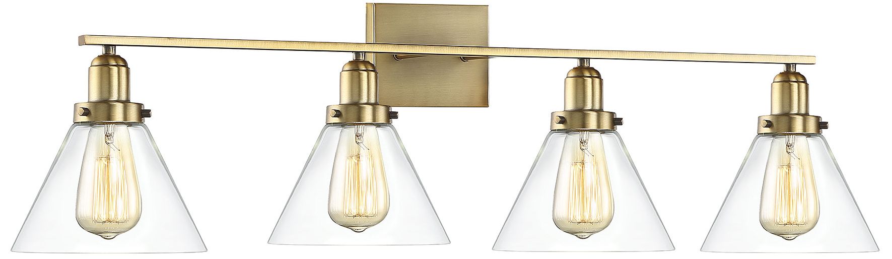 Image 3 Drake 4-Light Bathroom Vanity Light in Warm Brass more views