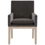 Drake Arm Chair, Dark Dove Velvet, Natural Gray Oak
