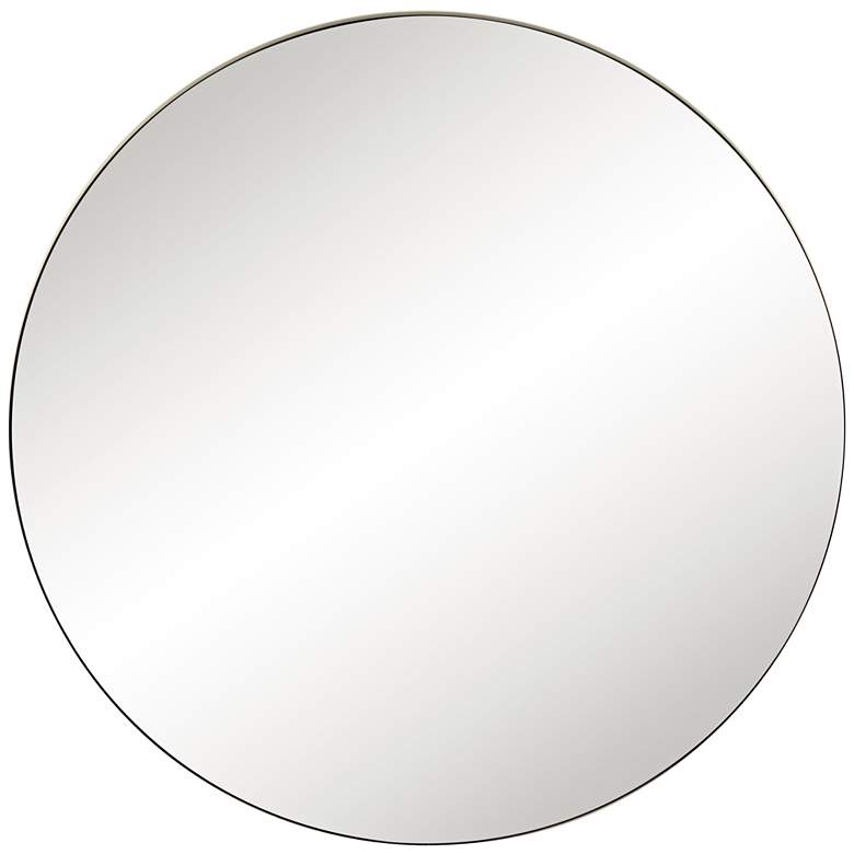 Image 3 Drake Brushed Nickel 34" Round Wall Mirror