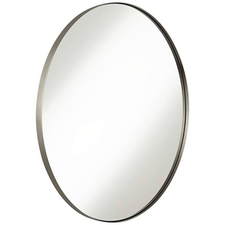 Image 6 Drake Brushed Nickel 34" Round Wall Mirror more views