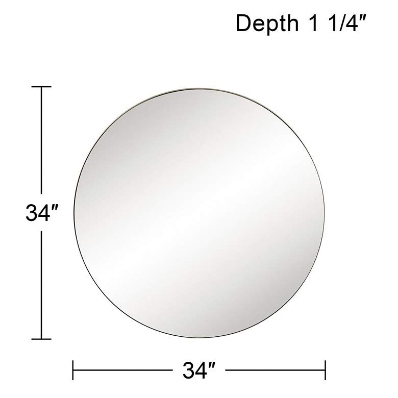Image 7 Drake Brushed Nickel 34" Round Wall Mirror more views