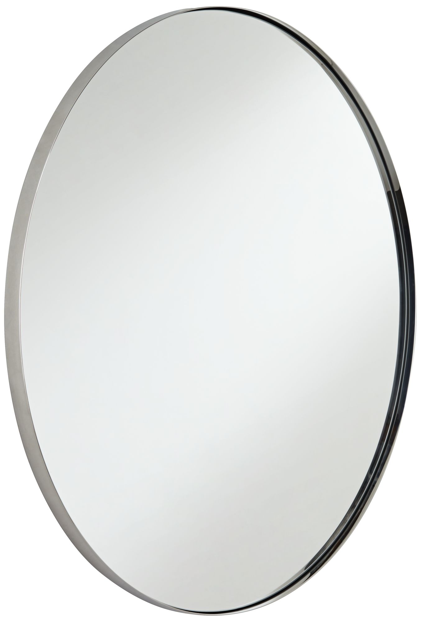 Drake Polished Nickel 34" Round Wall Mirror - #005E8 | Lamps Plus