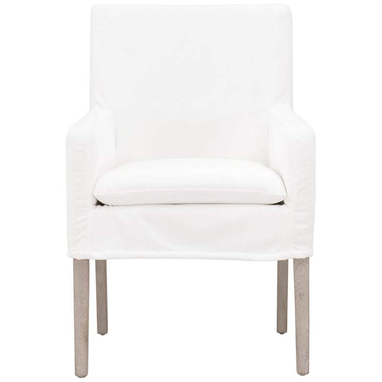 Image 1 Drake Slipcover Arm Chair, LiveSmart Peyton-Pearl, Natural Gray Oak