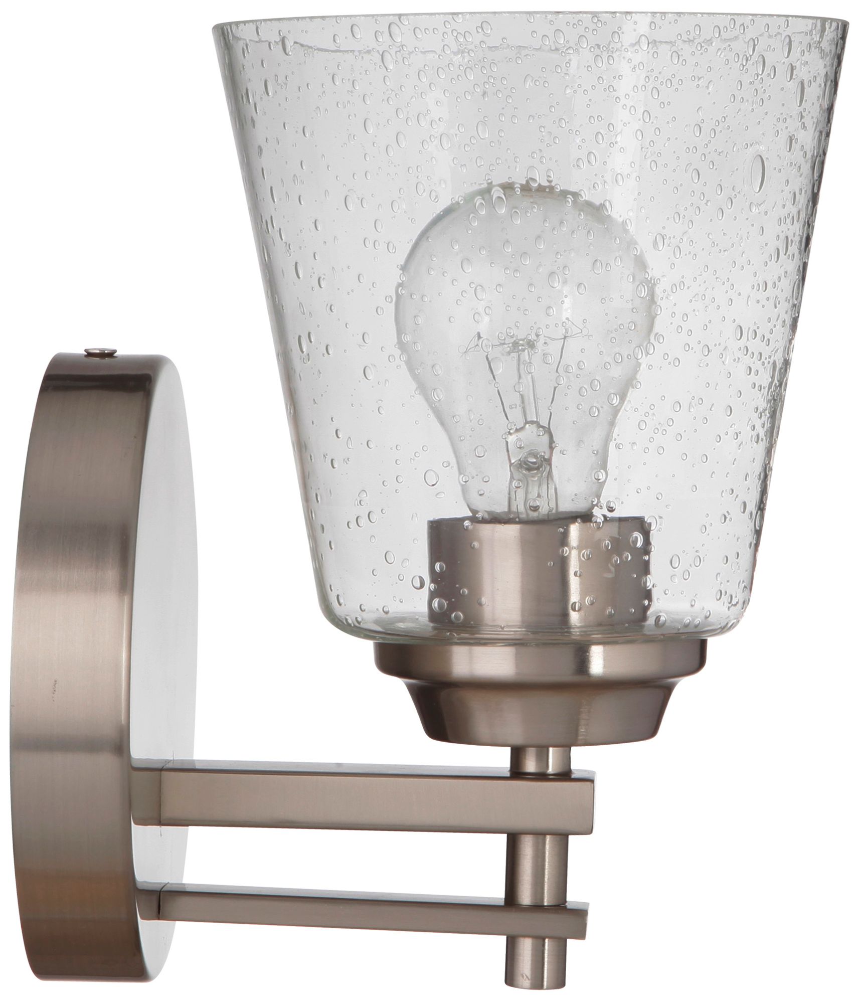 Image 4 Drake Wall Sconce Brushed Polished Nickel with Clear Seeded Glass more views