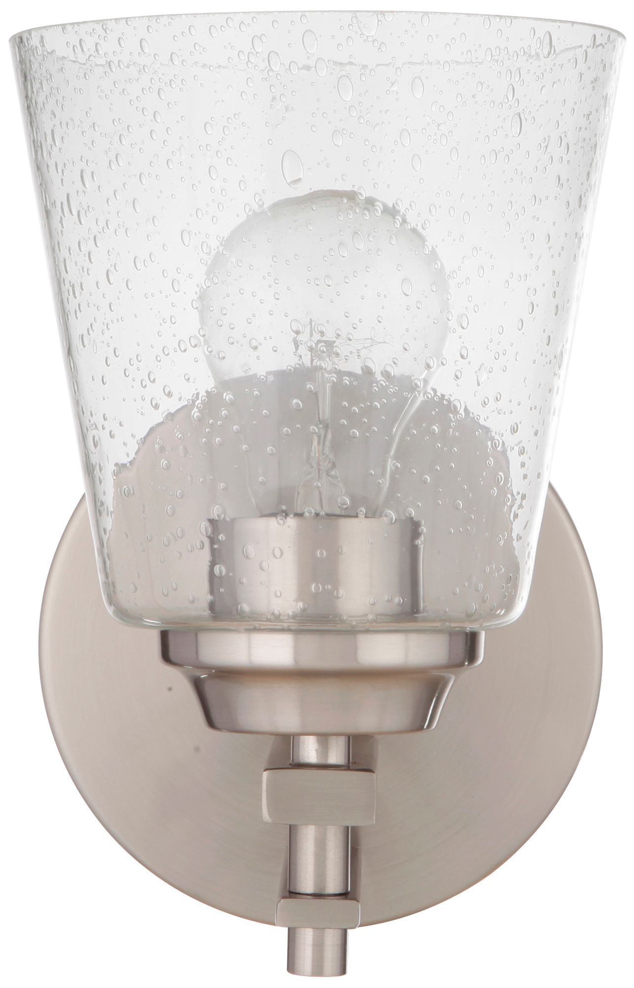 Image 5 Drake Wall Sconce Brushed Polished Nickel with Clear Seeded Glass more views