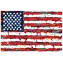Dramatic Stars and Stripes 48" Wide Tempered Glass Wall Art in scene