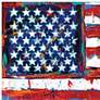 Dramatic Stars and Stripes 48" Wide Tempered Glass Wall Art in scene