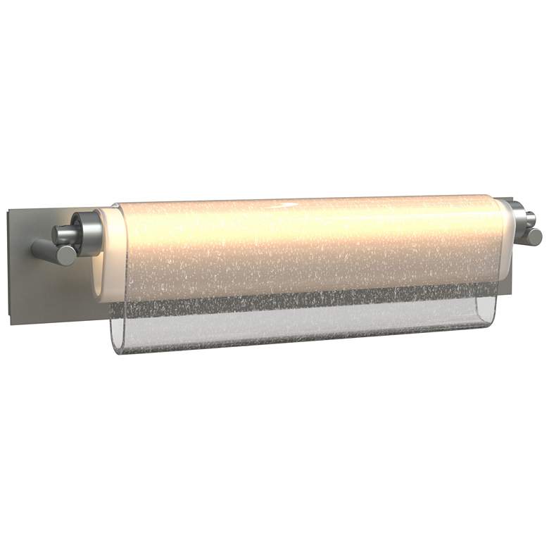 Image 1 Draped Glass 6"W Platinum LED Bath Bar w/ Seeded Glass Shade