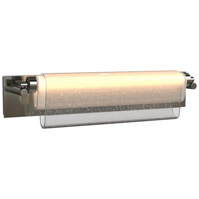 Image 1 Draped Glass 6"W Sterling LED Bath Bar w/ Seeded Glass Shade