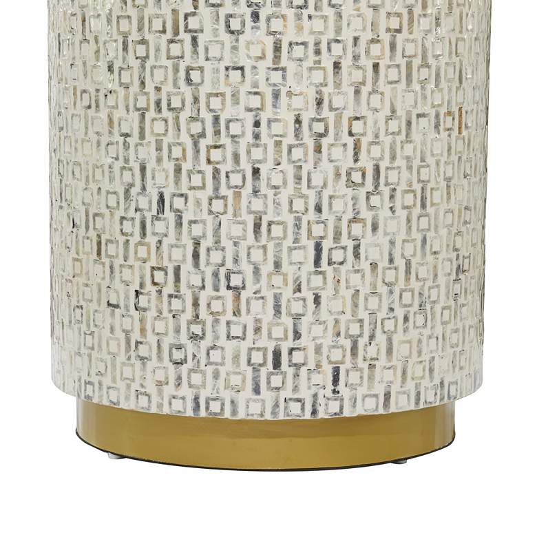 Image 3 Draper 17 3/4" Wide White Mother of Pearl Modern Mosaic Accent Table more views