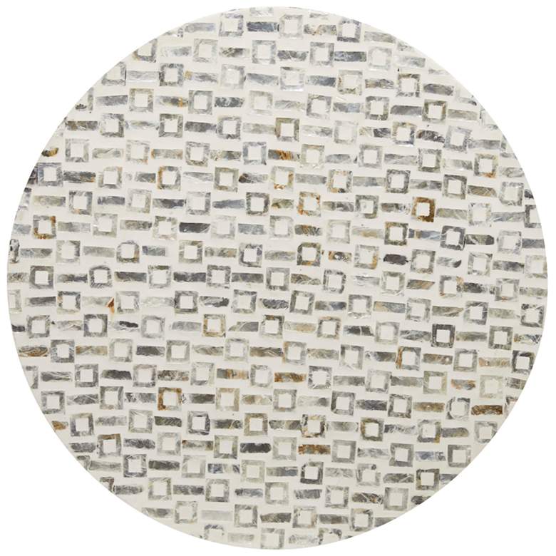 Image 4 Draper 17 3/4" Wide White Mother of Pearl Modern Mosaic Accent Table more views
