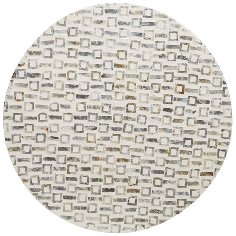 Image 4 Draper 17 3/4"W White Mother of Pearl Mosaic Accent Table more views