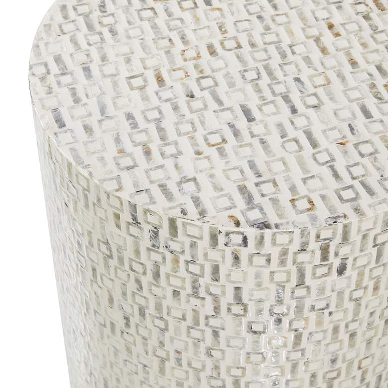 Image 5 Draper 17 3/4"W White Mother of Pearl Mosaic Accent Table more views