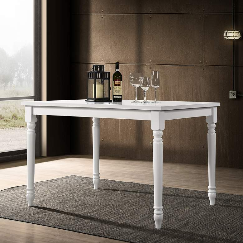 Image 2 Draven 47 1/2" Wide White Wood Rectangular Dining Table
