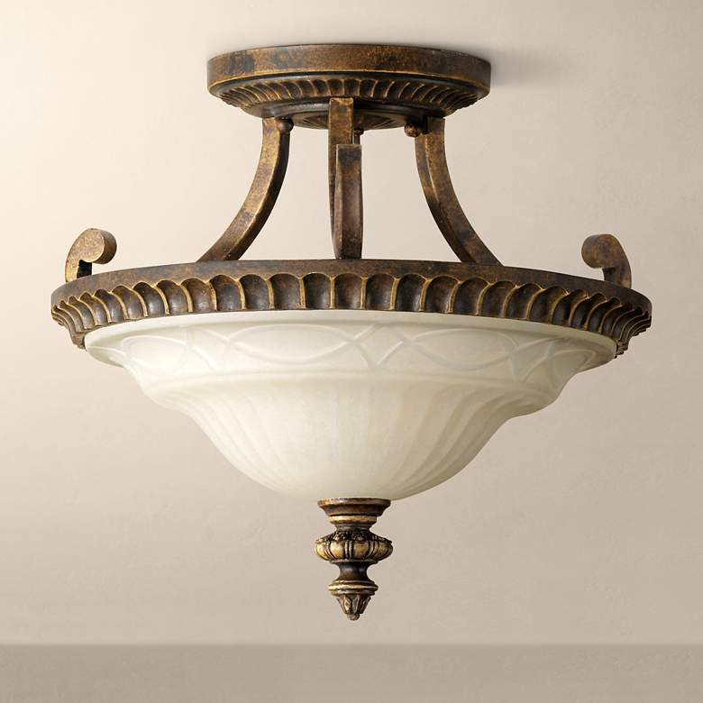 Image 1 Drawing Room 17 inch Wide Semi-Flushmount Ceiling Fixture