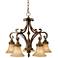 Drawing Room 25" Wide Walnut 5-Light Chandelier