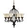 Drawing Room 28" Wide Walnut 6-Light Chandelier