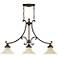 Drawing Room 38" Wide Walnut Kitchen Island Light Chandelier