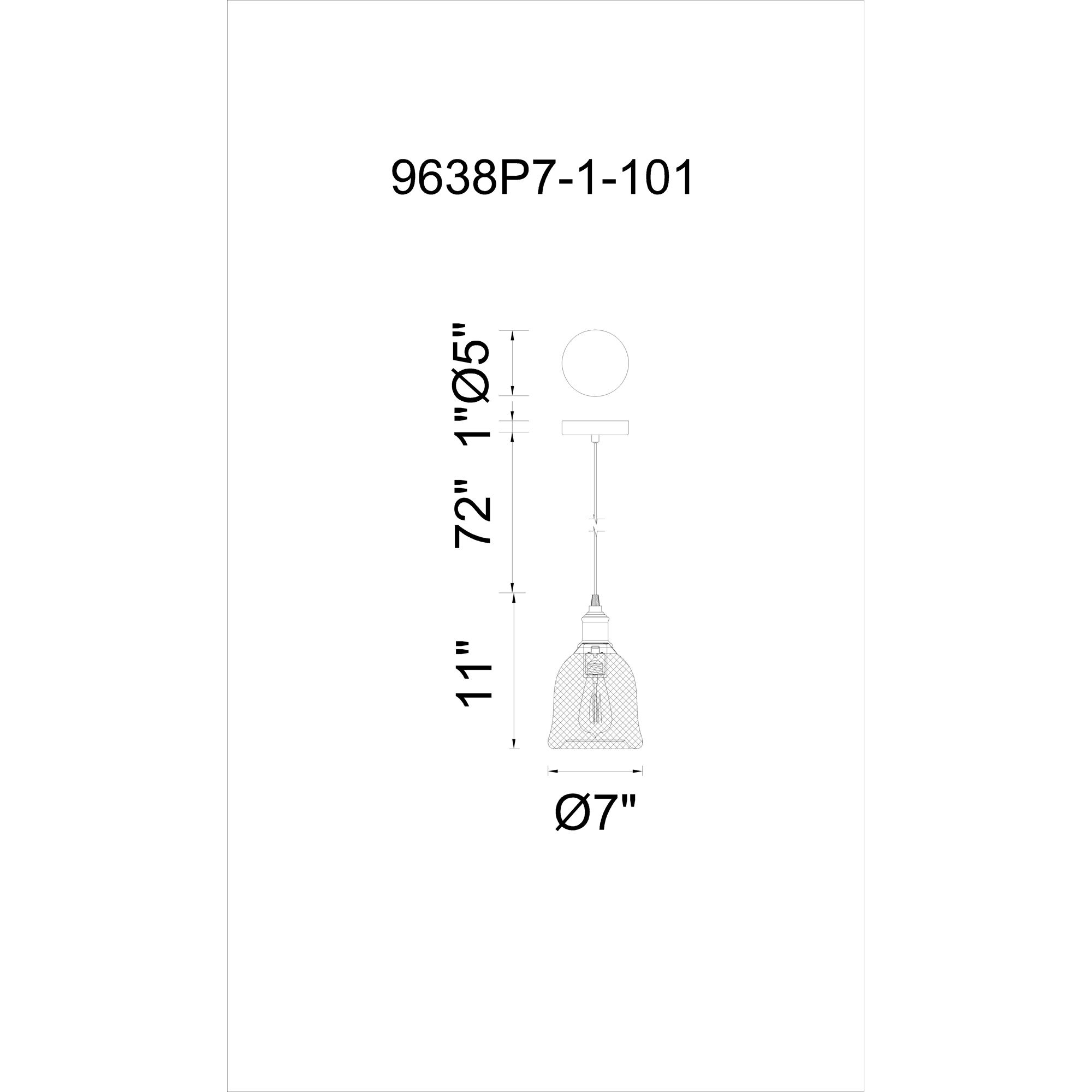 Drea 1 Light Black Down Mini Pendant