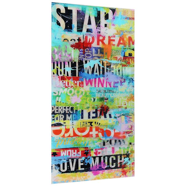 Image 2 Dream Big 72" High Free Floating Tempered Glass Wall Art