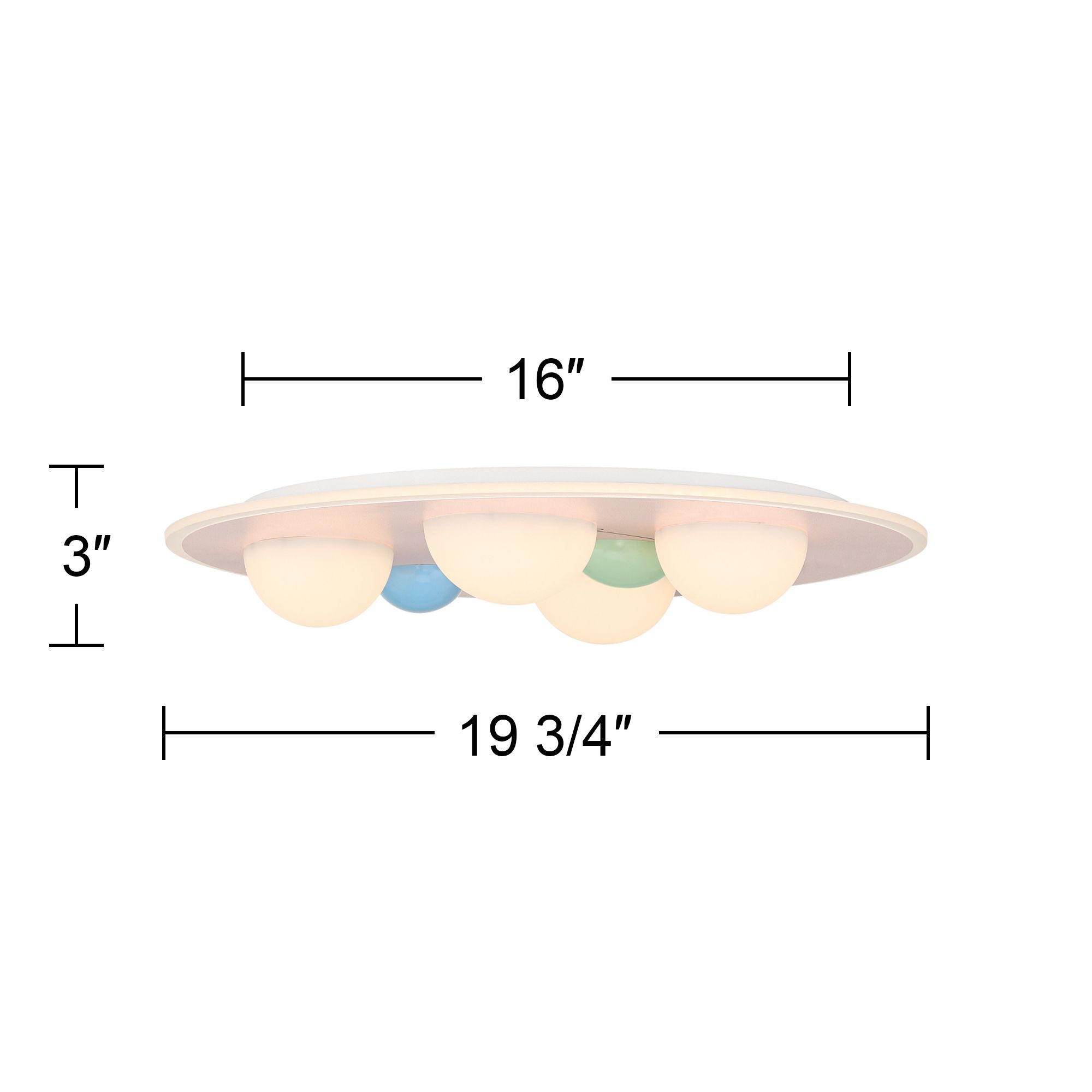 DreamGlow Celebration 19 3/4" Wide White and Pastels LED Ceiling Light